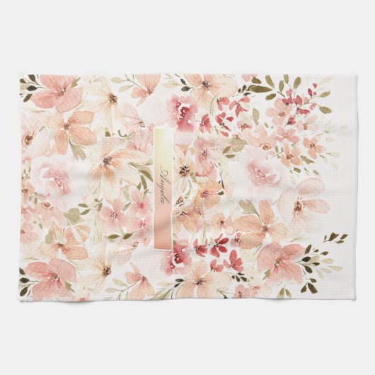 Blühende Frühlingsblumen Geschirrtuch (Horizontal)