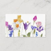 Blühende Frühlingsblumen-Umschließkarte Begleitkarte (Rückseite)