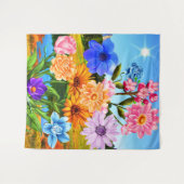 Blühende Frühlingsblumen - Wildblumen Wandteppich (Vorderseite (Horizontal))