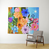 Blühende Frühlingsblumen - Wildblumen Wandteppich (Beispiel (Horizontal))