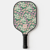 Blühende Frühlingsblüte Mit Monogramm Pickleball Schläger (Vorderseite)