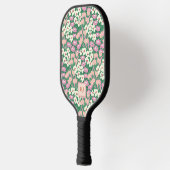 Blühende Frühlingsblüte Mit Monogramm Pickleball Schläger (Links)