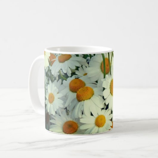 Blühende Gänseblümchen Kaffeetasse (Vorderseite Links)