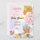 Blühende Garden-Kinderdusche Einladung (Vorderseite)