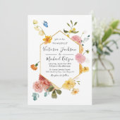 Blühende Gartenblüte Licht und luftige Hochzeit Einladung (Stehend Vorderseite)