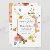 Blühende Gartenblüte Licht und luftige Hochzeit Einladung (Vorne/Hinten)