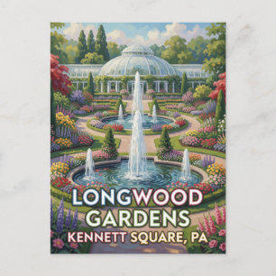 Blühende Gartenlandschaften in Longwood, Pennsylva Postkarte