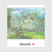 Blühende Gartenmalerei Aquarell Aufkleber (Blatt)