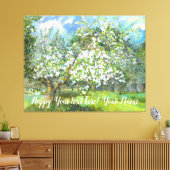 Blühende Gartenmalerei Aquarell Leinwanddruck (Insitu (Wohnzimmer))