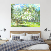 Blühende Gartenmalerei Aquarell Leinwanddruck (Insitu (Schlafzimmer))