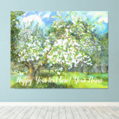 Blühende Gartenmalerei Aquarell Leinwanddruck (Insitu (Holzboden))