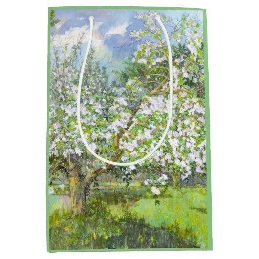 Blühende Gartenmalerei Aquarell Mittlere Geschenktüte (Vorderseite)