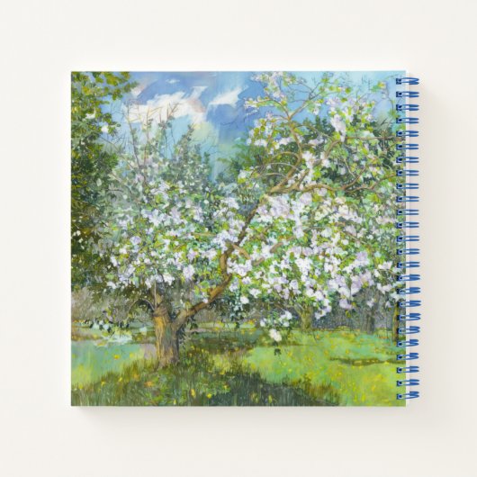 Blühende Gartenmalerei Aquarell Notizblock (Rückseite)