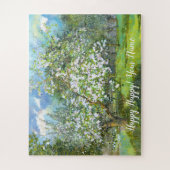 Blühende Gartenmalerei Aquarell Puzzle (Vertikal)