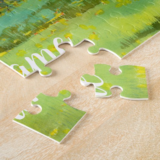 Blühende Gartenmalerei Aquarell Puzzle (Seite)