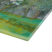 Blühende Gartenmalerei Aquarell Schneidebrett (Ecke)