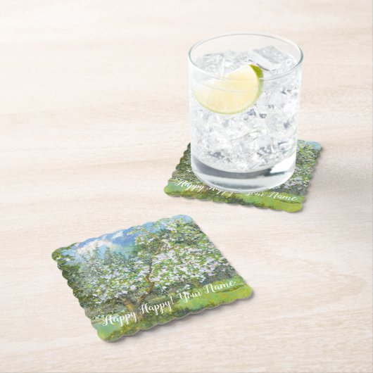 Blühende Gartenmalerei Aquarell Untersetzer (Vor Ort)