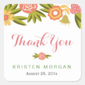 Blühende Gastgeschenk Hochzeit Quadratischer Aufkleber (Vorderseite)