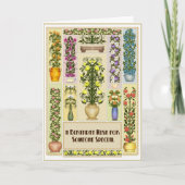 Blühende Geburtskarte Karte (Vorderseite)