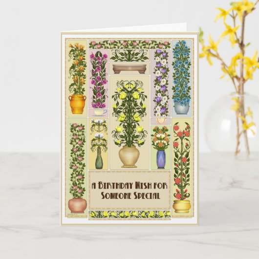 Blühende Geburtskarte Karte (Gelbe Blume)