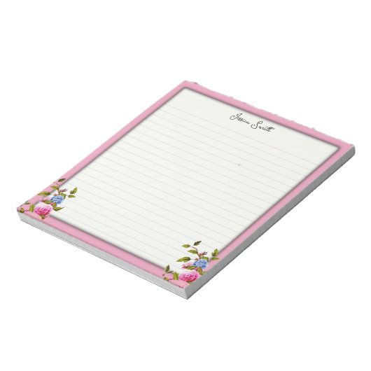 Blühende Gedanken: Blumengeflechte Notepad Notizblock (Rotiert)