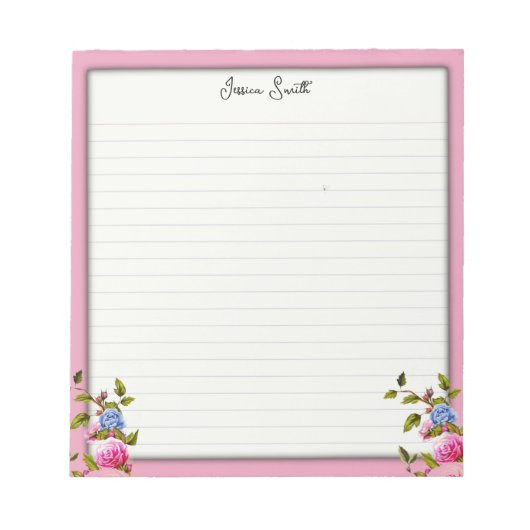 Blühende Gedanken: Blumengeflechte Notepad Notizblock (Vorderseite)