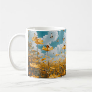Blühende Gelbe Blume Keramik Tasse