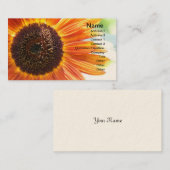 Blühende gelbe Sonnenblume Visitenkarte (Vorne/Hinten)
