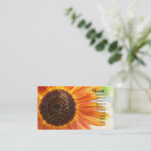Blühende gelbe Sonnenblume Visitenkarte (Stehend Vorderseite)