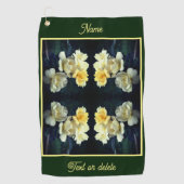 Blühende Gelbrosen Abstrakt Personalisiert Golfhandtuch (Vorderseite)