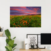 Blühende globale Blume Poster (Heimbüro)