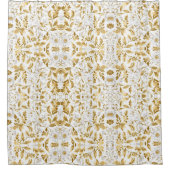 Blühende Goldblumenzweig auf weißem Hintergrund Duschvorhang (Vorderseite)