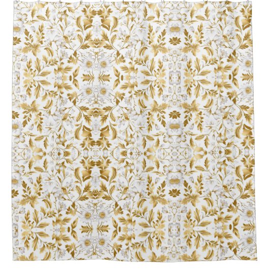 Blühende Goldblumenzweig auf weißem Hintergrund Duschvorhang (Vorderseite)