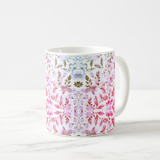 Blühende Goldblumenzweig auf weißem Hintergrund Kaffeetasse (VorderseiteRechts)