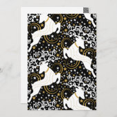 Blühende goldene Weihnachtsblume Hirsche Feiertagskarte (Vorne/Hinten)