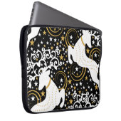 Blühende goldene Weihnachtsblume Hirsche Laptopschutzhülle (Vorne Rechts)