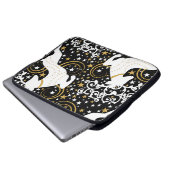 Blühende goldene Weihnachtsblume Hirsche Laptopschutzhülle (Vorne Knopf)