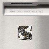 Blühende goldene Weihnachtsblume Hirsche Magnet (In Situ (Geschirrspüler))