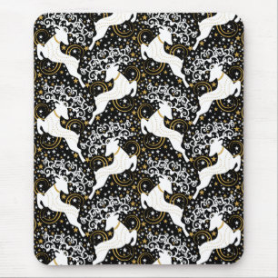 Blühende goldene Weihnachtsblume Hirsche Mousepad