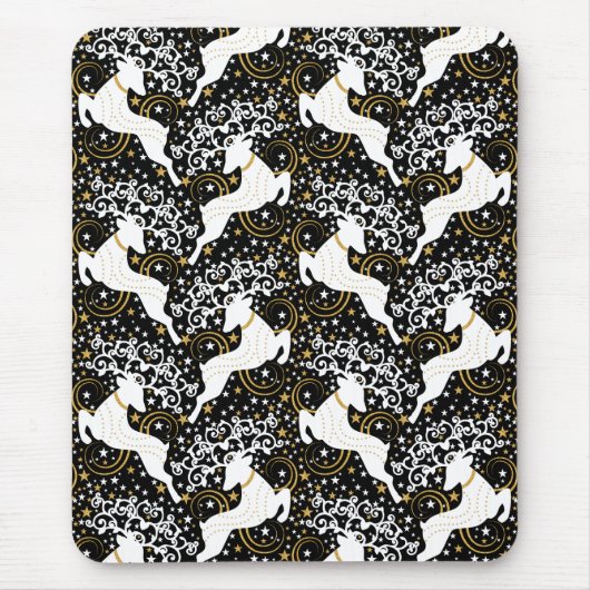 Blühende goldene Weihnachtsblume Hirsche Mousepad (Vorne)
