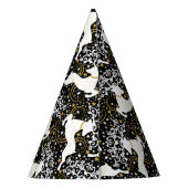 Blühende goldene Weihnachtsblume Hirsche Partyhütchen (Rückseite)