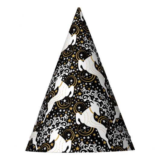 Blühende goldene Weihnachtsblume Hirsche Partyhütchen (Vorderseite)