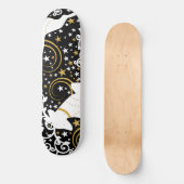 Blühende goldene Weihnachtsblume Hirsche Skateboard (Vorderseite)