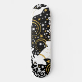 Blühende goldene Weihnachtsblume Hirsche Skateboard (Vorderseite)
