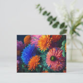 Blühende Grüße: Blume Design Postkarte (Stehend Vorderseite)