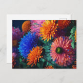 Blühende Grüße: Blume Design Postkarte (Vorne/Hinten)