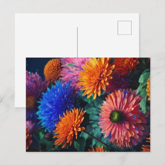 Blühende Grüße: Blume Design Postkarte (Vorne/Hinten)