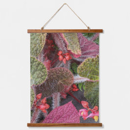Blühende Hairy Begonia Floral Wandteppich Mit Holzrahmen