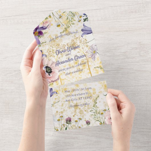 Blühende Harmonie: Frühsängereihe All In One Einladung (Abreißen)