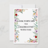 "Blühende Harmonie" Lebendige Multicolor-Blüte Save The Date (Rückseite)